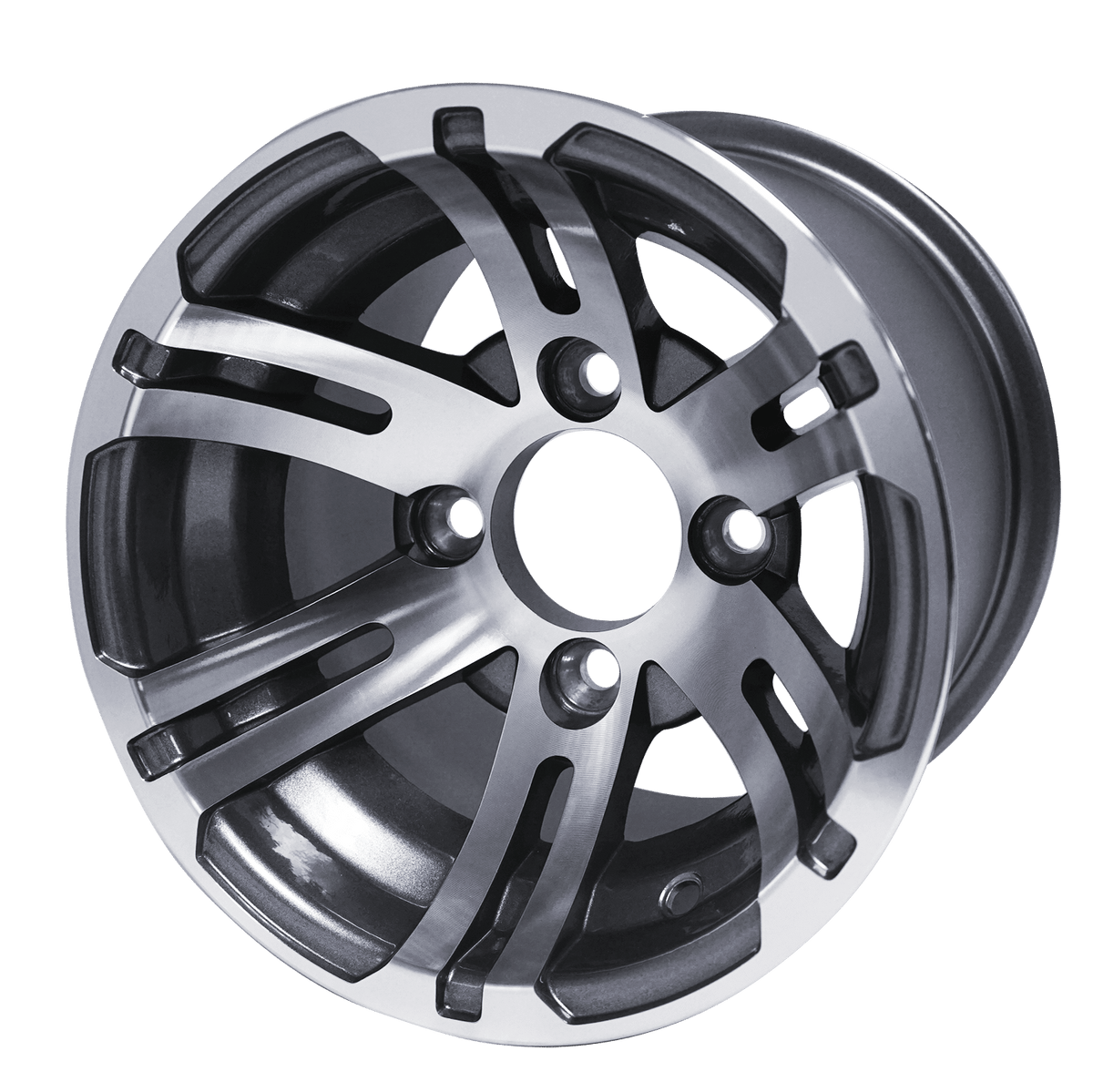STEELENG 10″ Bulldog Machined/Gunmetal Wheel + 22x11-10 Gecko Street Tire Combo — matching WH1003 wheel-only product photo