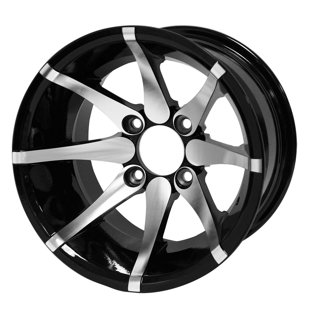 STEELENG 12″ Kraken Machined/Black Wheel + 20x10-12 Gecko Street Tire Combo — matching WH1212 wheel-only product photo