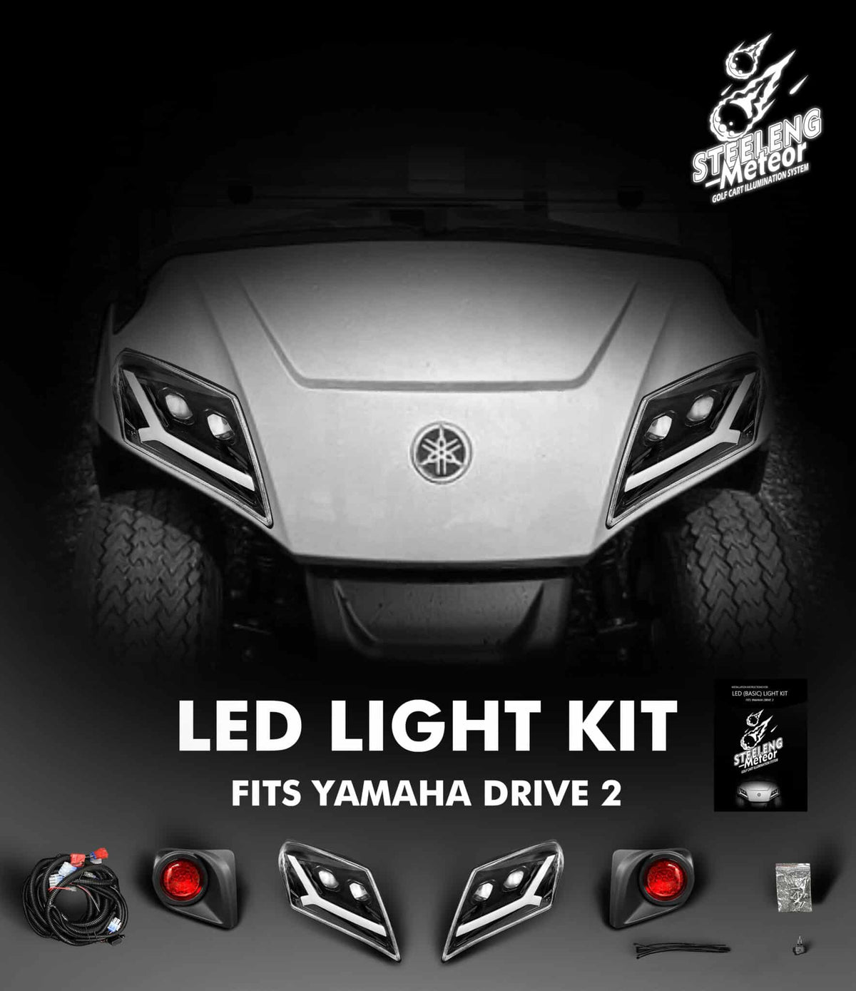 STEELENG Meteor LED BASIC Light Kit for Yamaha Drive 2 — kit components (SKU LIYM07)