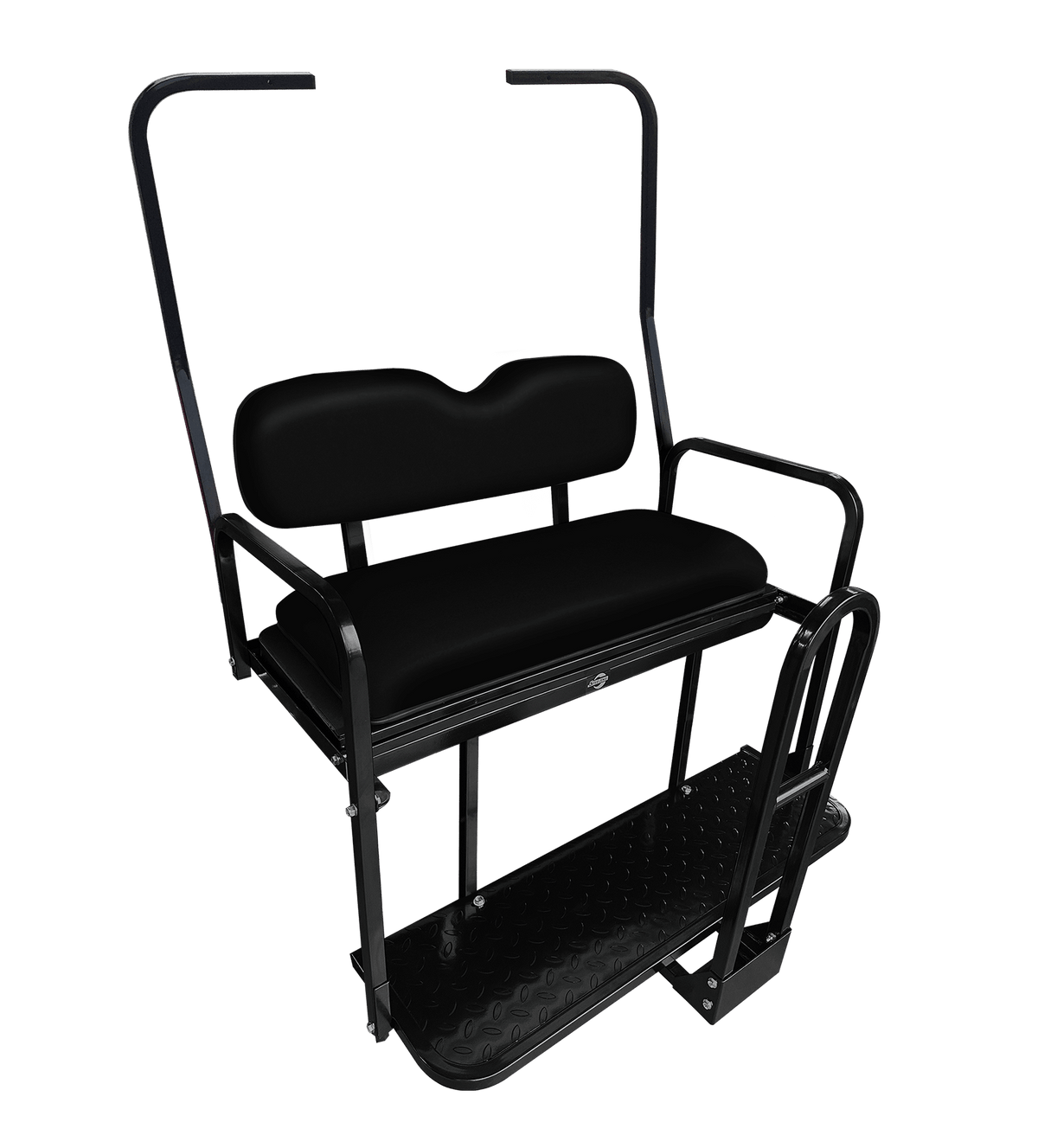 STEELENG NOMAD Rear Flip Seat, Club Car DS (1982-2000.5) with Black Cushion Set — alternate view, part BNDL-SFDS08-SC0022