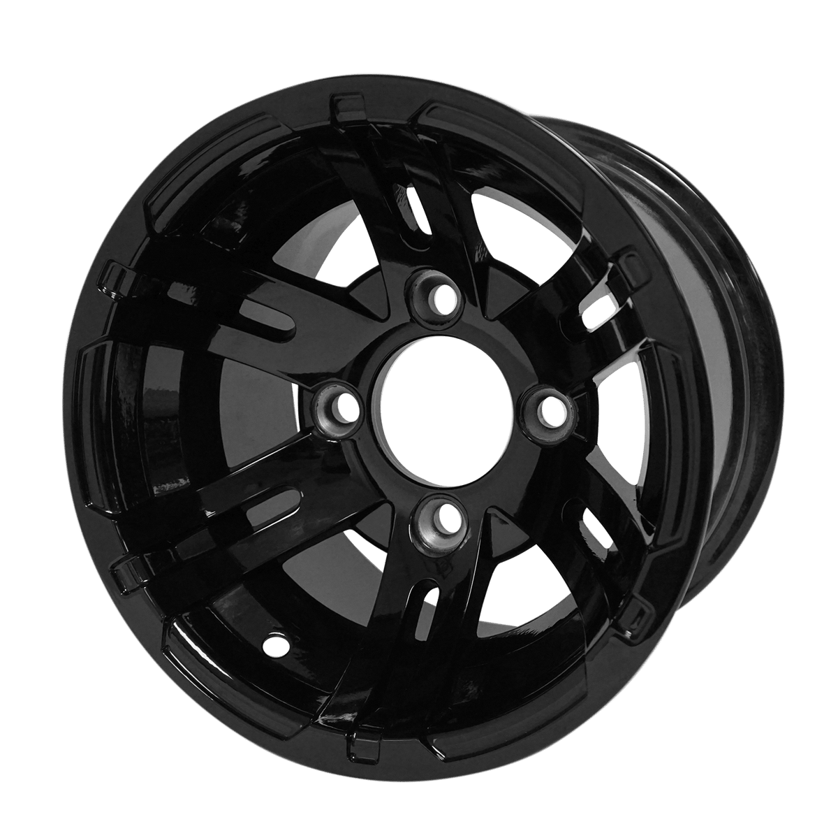 STEELENG 10″ Bulldog Glossy Black Wheel – Aluminum Alloy / STEELENG 18″x8.5″-10″ (205/50-10) GECKO Street Tire (Wheel + Tire Combo) — WH1001-Bulldog-Blk.png
