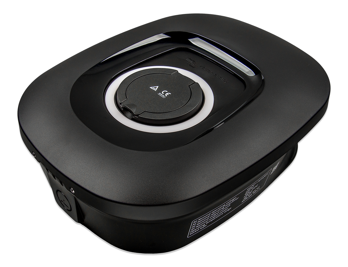 Victron Black front for EV Charging Station NS — Victron OEM alternate angle (SKU EVC200300310)