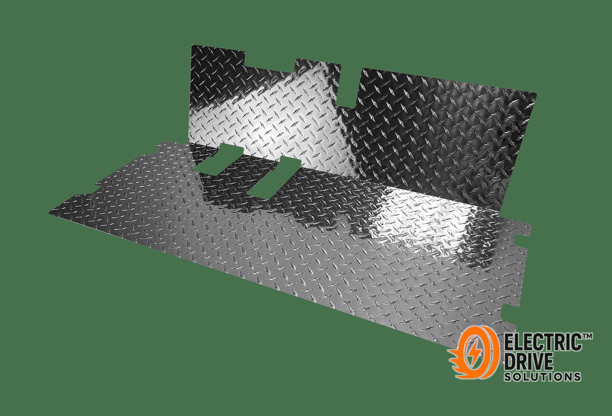 STEELENG Polished Aluminum Diamond Plate Floor Mat for EZGO RXV — Electric Drive Solutions