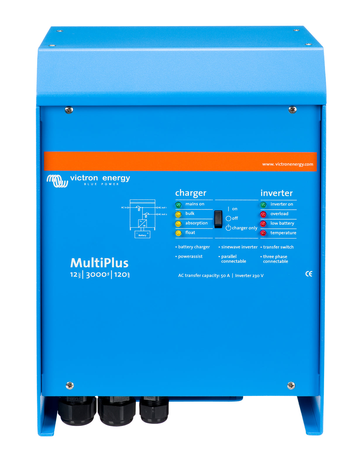 Victron MultiPlus 12/1600/70-16 MultiPlus 12/3000/120-16 — Victron OEM alternate angle (SKU PMP122300001)