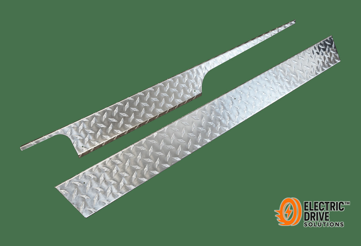 STEELENG Rocker Panels Polished Aluminum Diamond Plate for EZGO RXV (2006-up) (set of 2) — Electric Drive Solutions