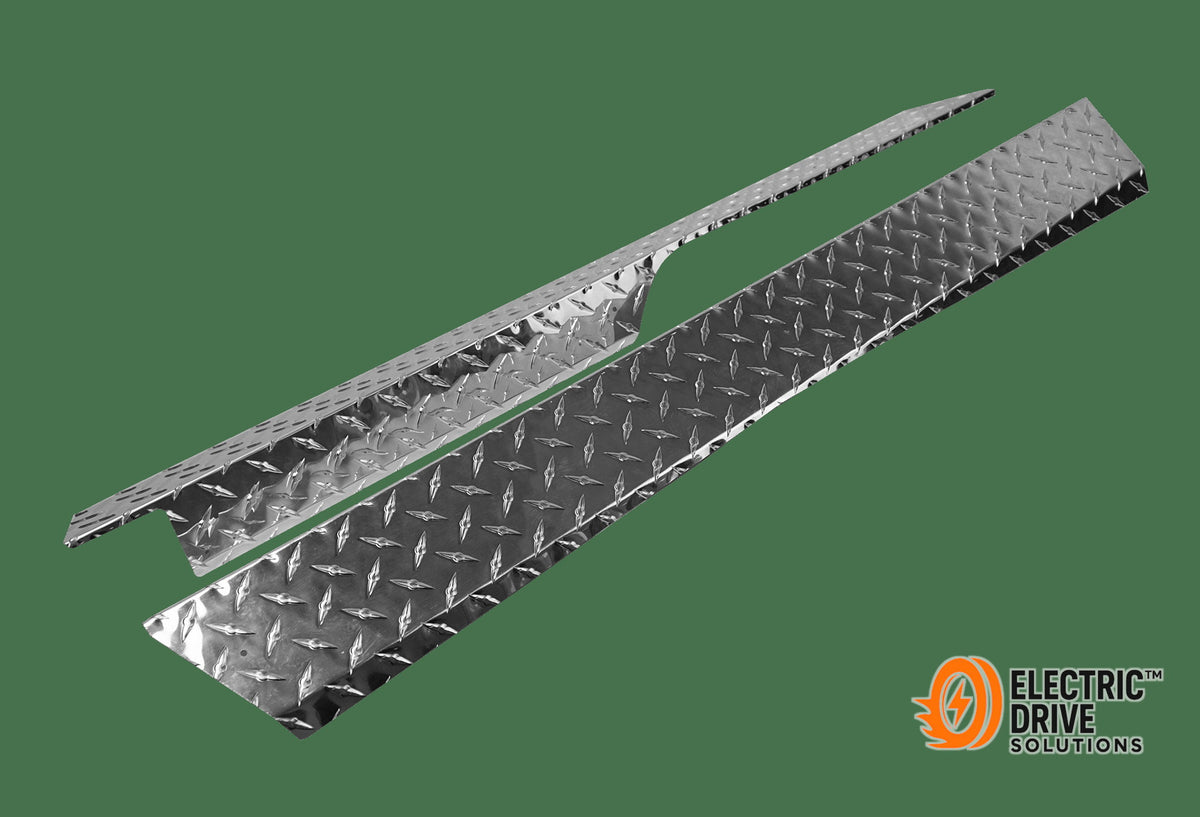 STEELENG Rocker Panels Polished Aluminum Diamond Plate for Yamaha G29 (Drive) (set of 2) — Electric Drive Solutions