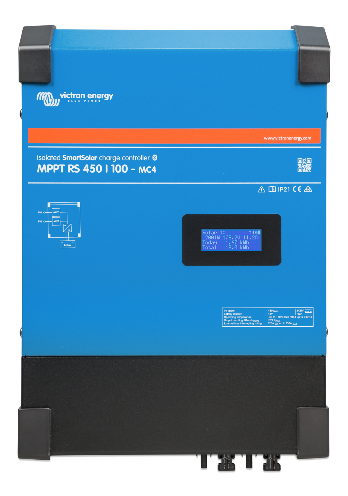 Victron SmartSolar MPPT RS 450/100-MC4 — Victron OEM product photo (SKU SCC145110512)