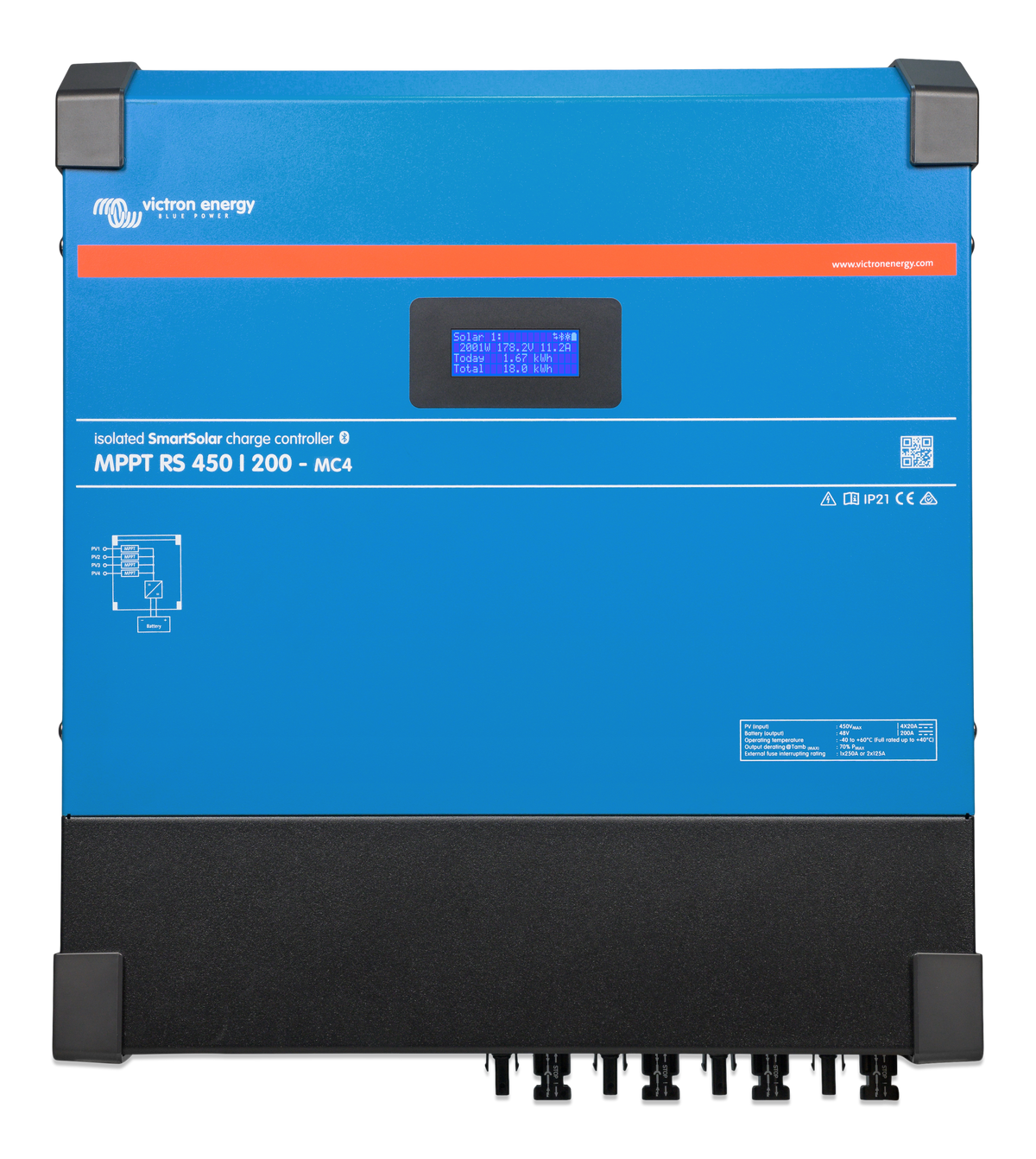 Victron SmartSolar MPPT RS 450/200-MC4 — Victron OEM product photo (SKU SCC145120512)