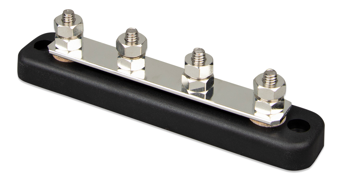 Victron Lynx Shunt Busbar 250A 2P with 6 screws +cover — Victron OEM alternate angle (SKU VBB125020620)