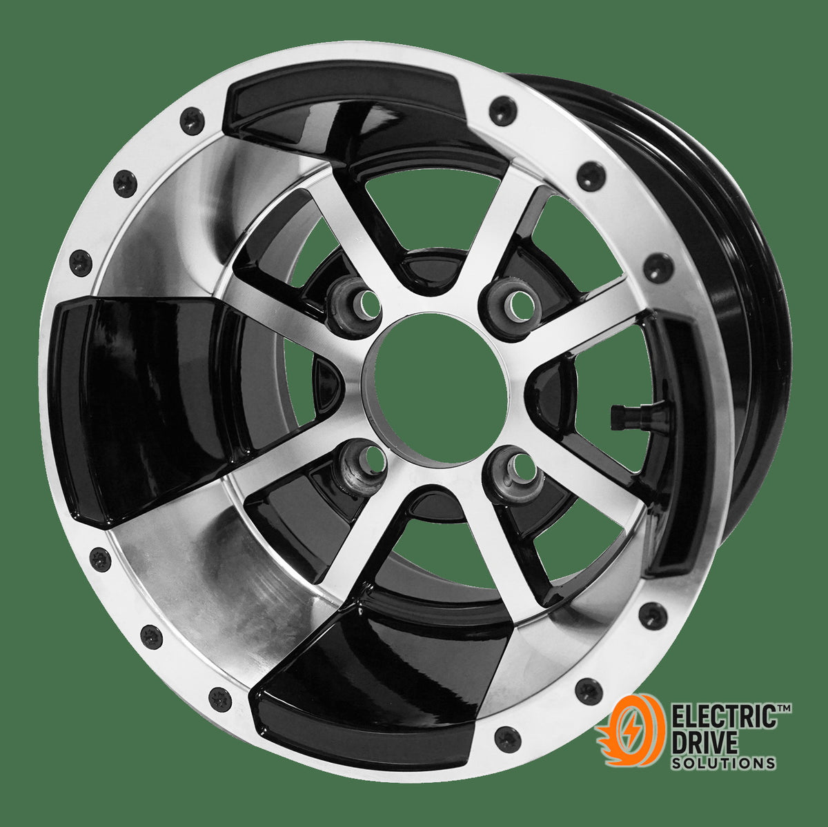STEELENG 10-inch Storm Trooper Machined/Black, Mounted Set of 4 — Electric Drive Solutions