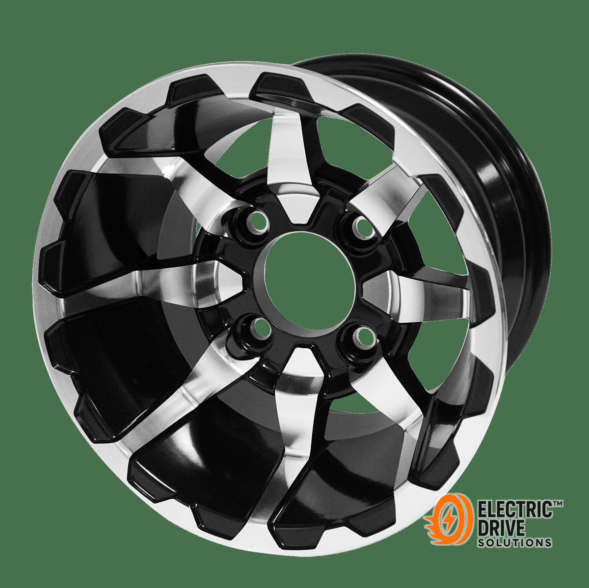 STEELENG 10-inch Vampire Machined/Black, Mounted Set of 4 — Electric Drive Solutions