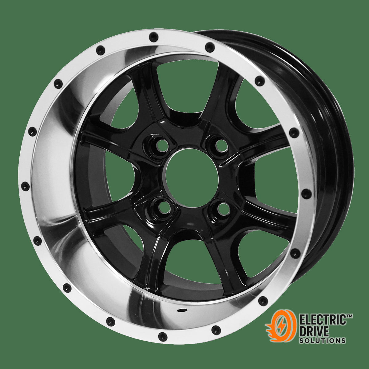 STEELENG 12-inch Ghost Machined/Black, Mounted Set of 4 — Electric Drive Solutions