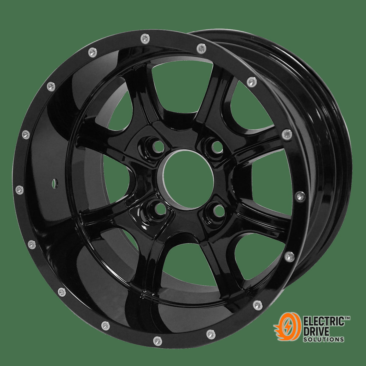 STEELENG 12-inch Night Stalker Glossy Black, Mounted Set of 4 — Electric Drive Solutions