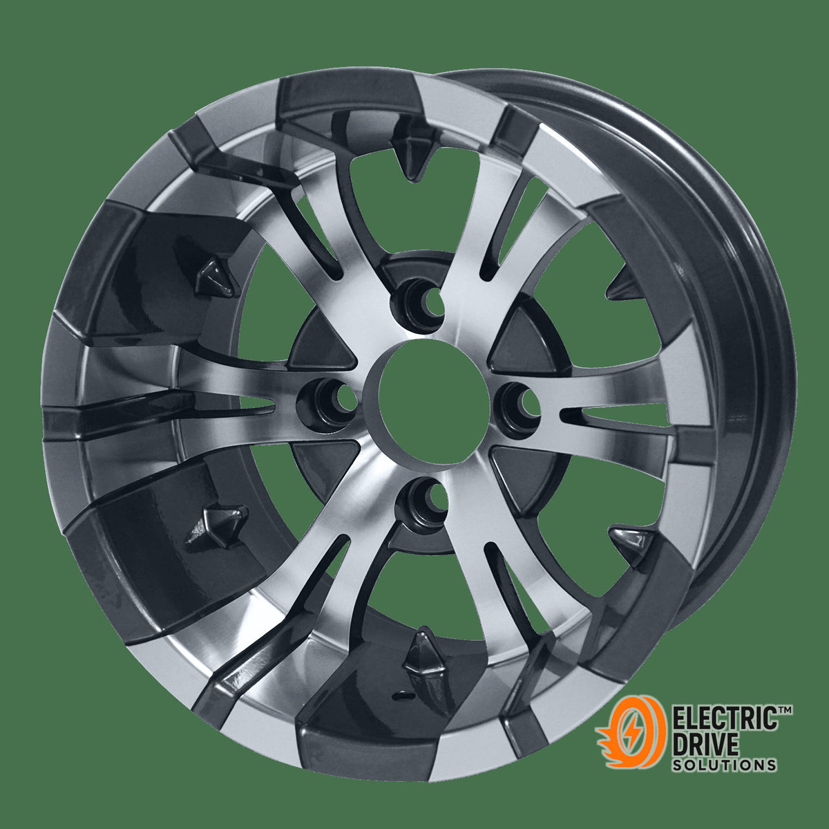 STEELENG 12-inch Vampire Machined/Gunmetal, Mounted Set of 4 — Electric Drive Solutions