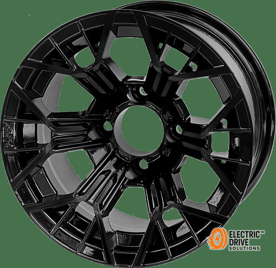 STEELENG 12-inch Mantis Glossy Black, Mounted Set of 4 — Electric Drive Solutions