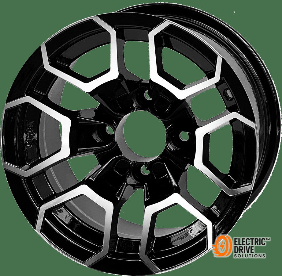 STEELENG 12-inch Talon Machined/Black, Mounted Set of 4 — Electric Drive Solutions