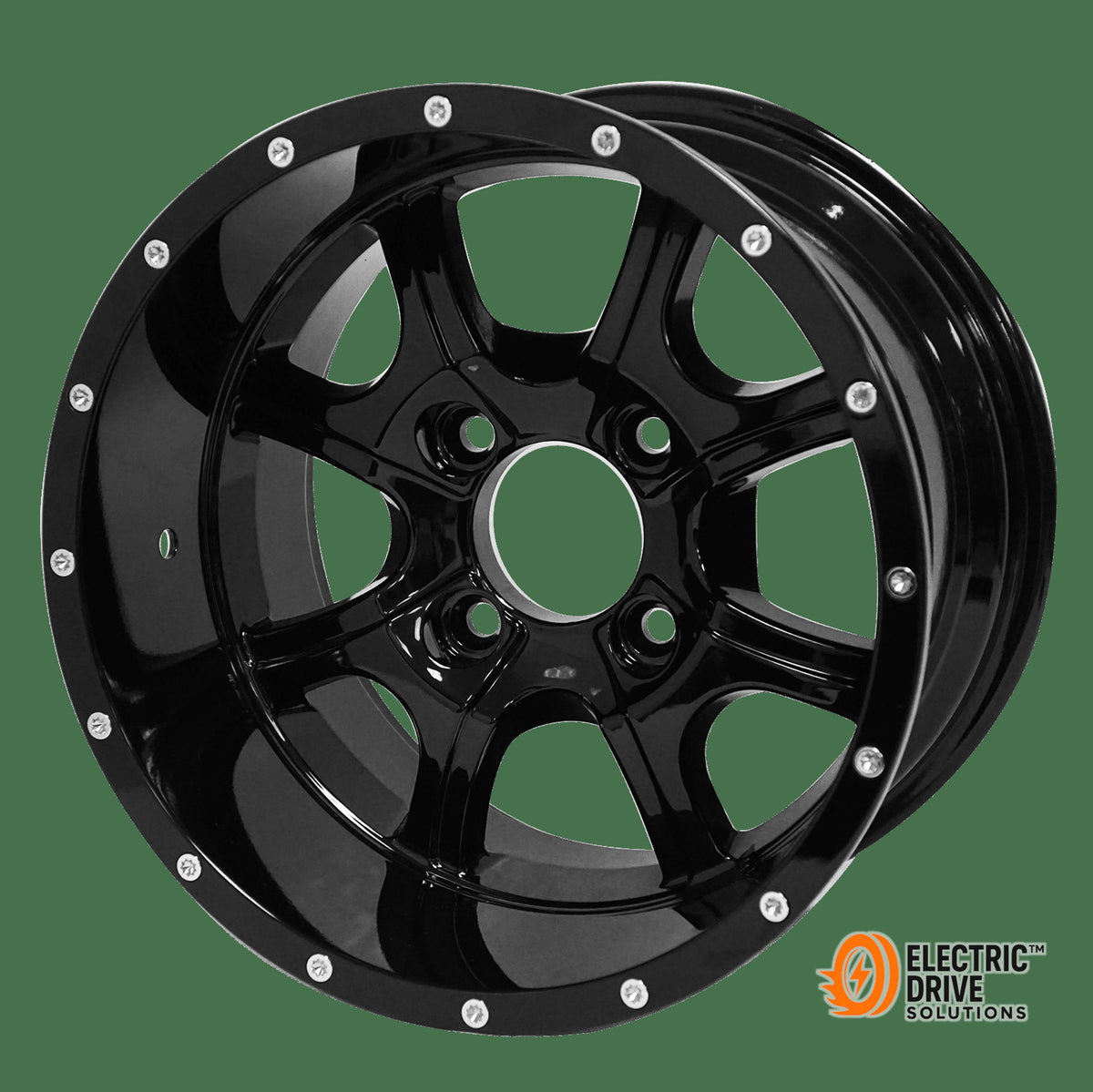 STEELENG 14-inch Night Stalker Glossy Black, Mounted Set of 4 — Electric Drive Solutions