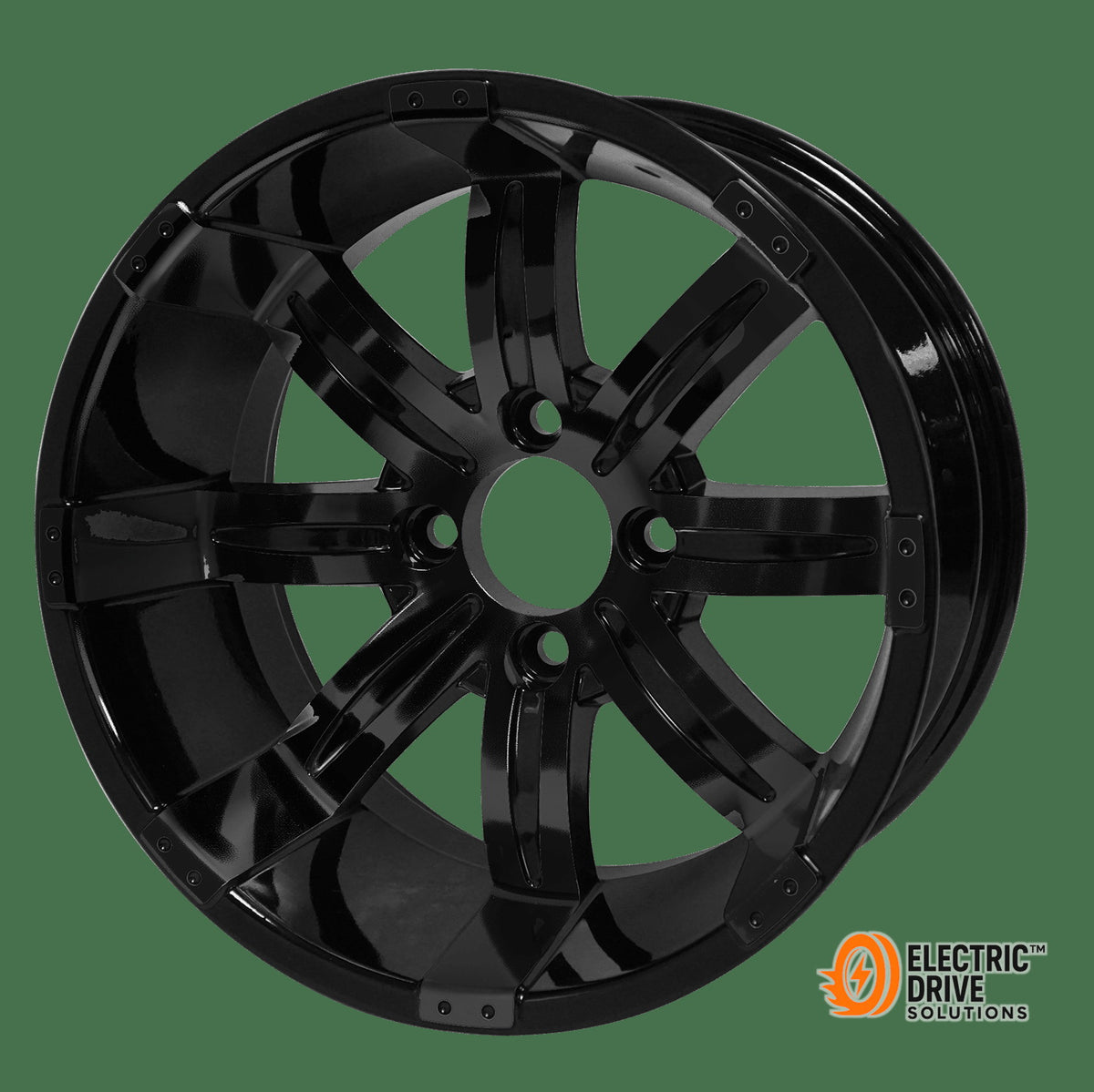 STEELENG 14-inch Tempest Glossy Black, Mounted Set of 4 — Electric Drive Solutions