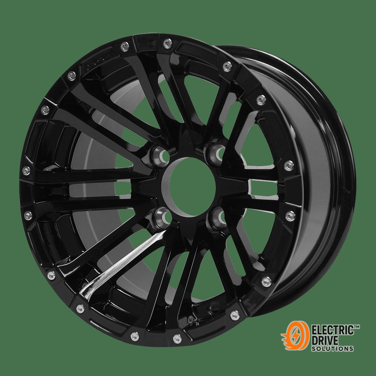 STEELENG 14-inch Lancer Glossy Black, Mounted Set of 4 — Electric Drive Solutions