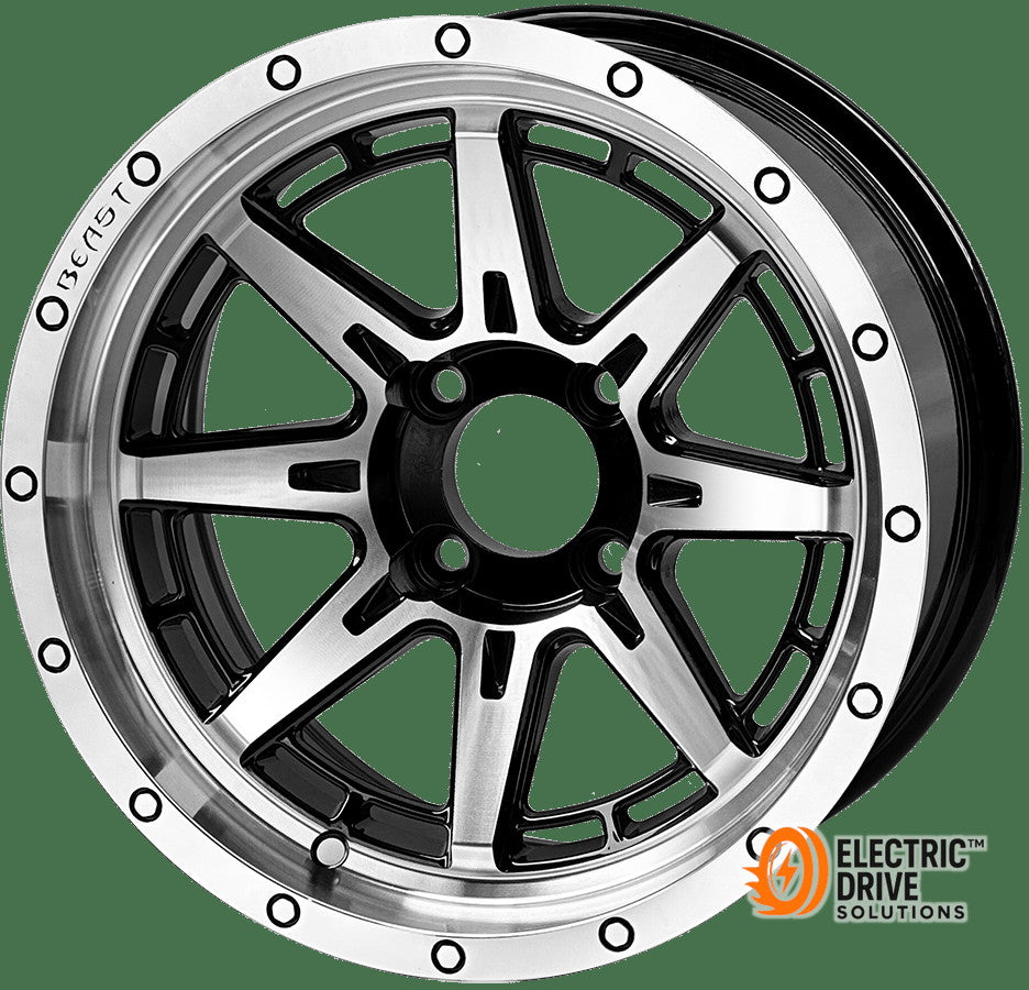 STEELENG 14-inch Wolverine Machined Black, Mounted Set of 4 — Electric Drive Solutions