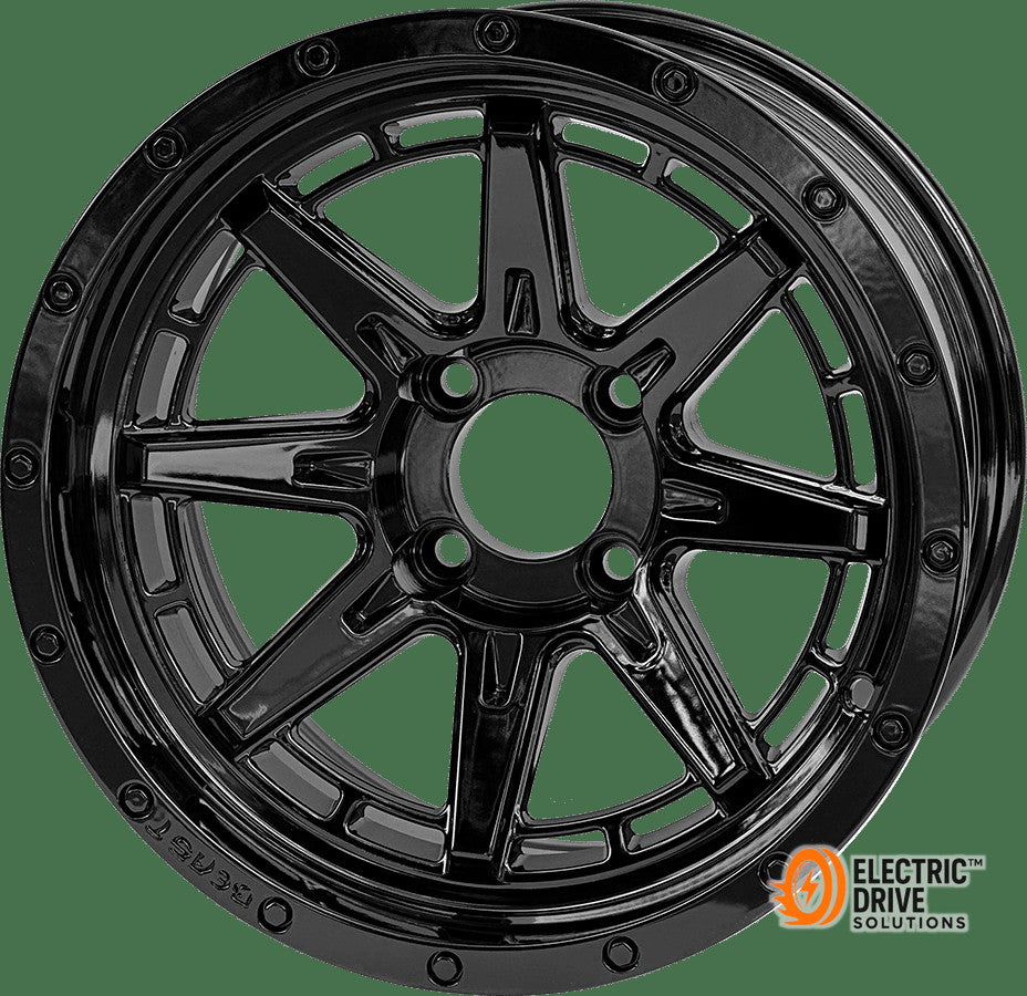 STEELENG 14-inch Wolverine Glossy Black, Mounted Set of 4 — Electric Drive Solutions
