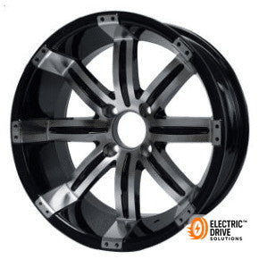 STEELENG 15-inch Tempest Wheel, Machined/Black, Mounted Set of 4 — Electric Drive Solutions