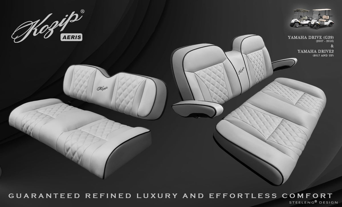 STEELENG Kozip (AERIS) Front and Rear Seat Cushion Set, Gray Base with Black — alternate view, part BNDL-SCYM10-SC0034