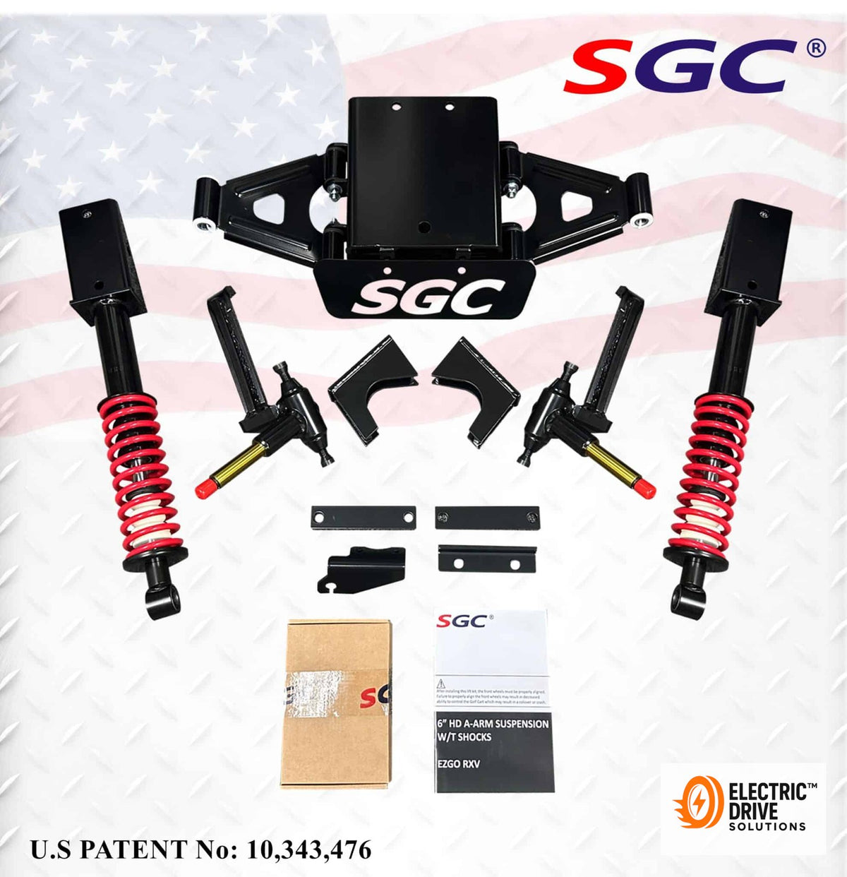 Lift Kit - 6" Heavy Duty Built-In Coil-Over Shock A-Arm for EZGO RXV 2 — Electric Drive Solutions