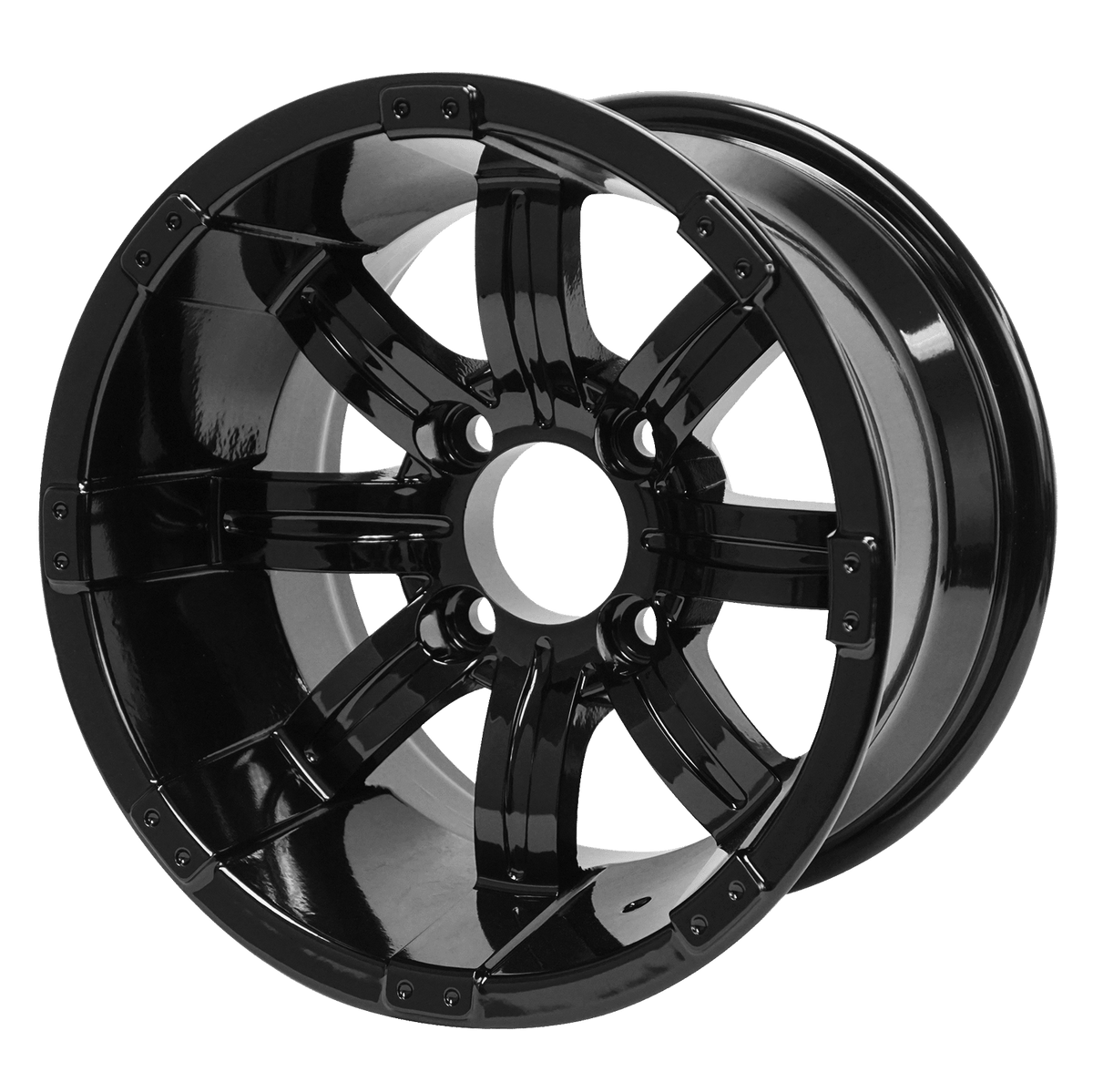 STEELENG 12-inch Tempest Glossy Black, Mounted Set of 4, part WH1232