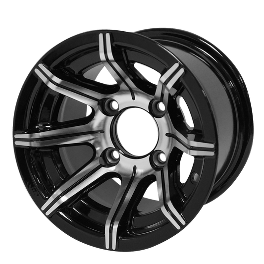 STEELENG 10″ Spider Machined/Black Wheel – Aluminum Alloy — single wheel product photo (SKU WH1012)