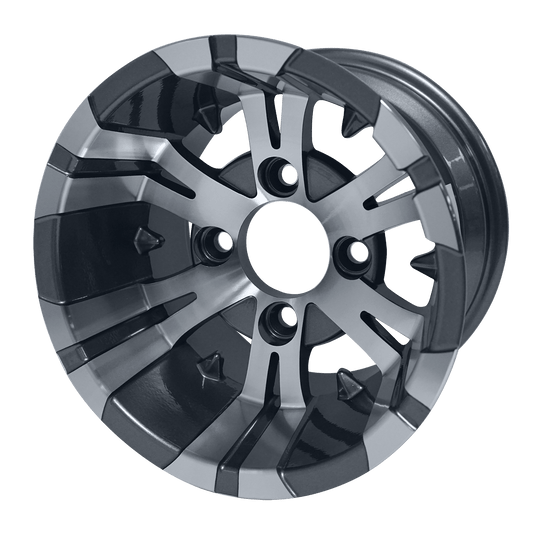 STEELENG 10″ Vampire Machined/Gunmetal Wheel – Aluminum Alloy — single wheel product photo (SKU WH1021)