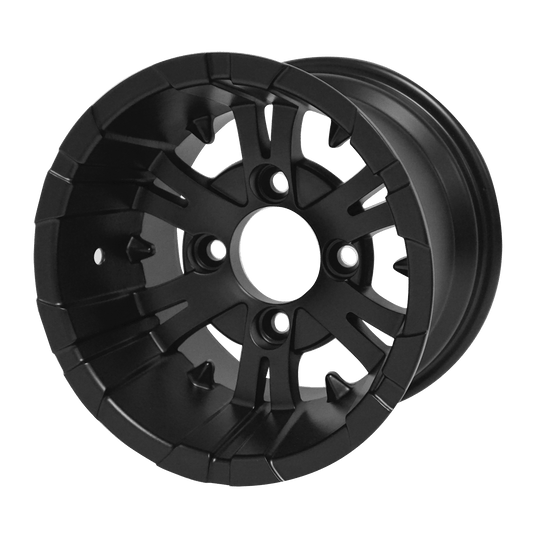 STEELENG 10″ Vampire Matte Black Wheel – Aluminum Alloy — single wheel product photo (SKU WH1023)
