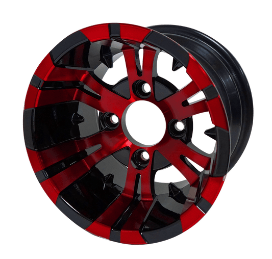 STEELENG 10″ Vampire Red/Black Wheel – Aluminum Alloy — single wheel product photo (SKU WH1024)
