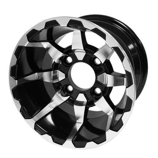 STEELENG 10″ Vortex Machined/Black Wheel – Aluminum Alloy — single wheel product photo (SKU WH1025)