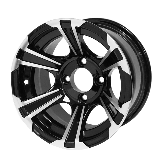 STEELENG 12″ Blade Machined/Black Wheel – Aluminum Alloy — single wheel product photo (SKU WH1201)