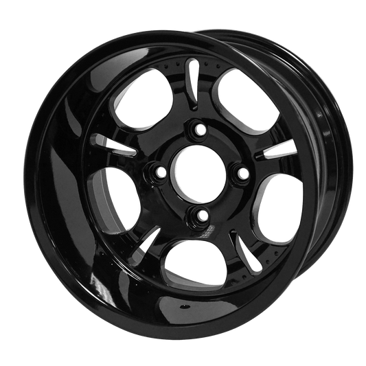 STEELENG 12″ Darkside Glossy Black Wheel – Aluminum Alloy — single wheel product photo (SKU WH1203)