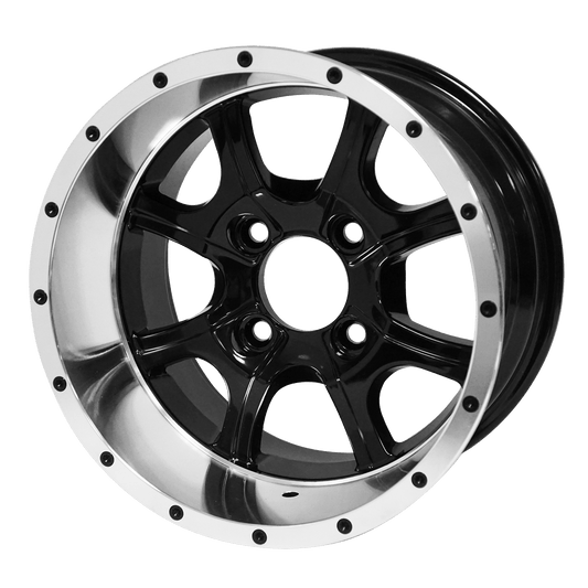 STEELENG 12″ Ghost Machined/Black Wheel – Aluminum Alloy — single wheel product photo (SKU WH1205)