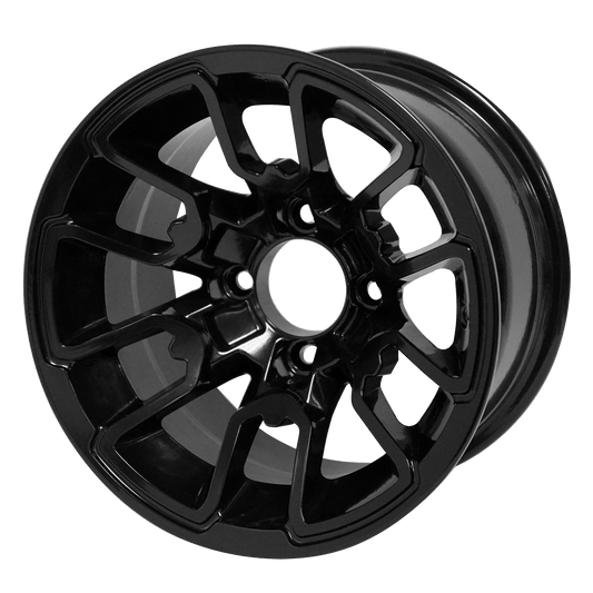 STEELENG 12″ Lizard Glossy Black Wheel - Aluminum Alloy — single wheel product photo (SKU WH1214)