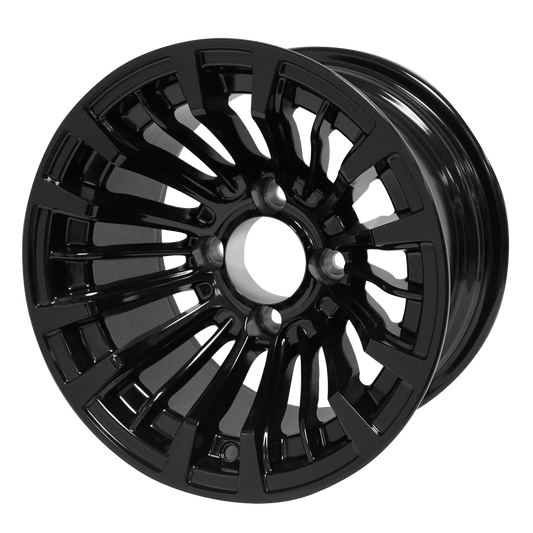 STEELENG 12″ Matador Glossy Black Wheel - Aluminum Alloy — single wheel product photo (SKU WH1218)