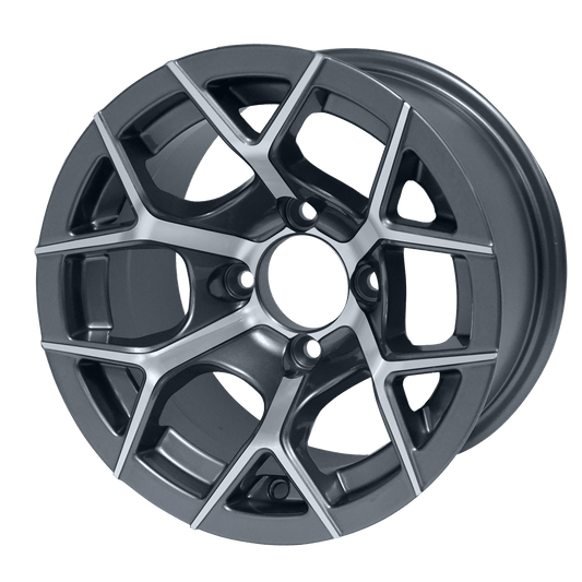 STEELENG 12″ Rally Machined/Gunmetal Wheel - Aluminum Alloy — single wheel product photo (SKU WH1229)