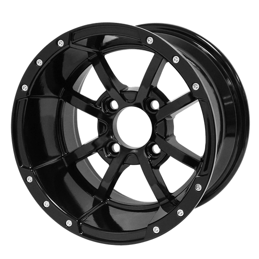 STEELENG 12″ Storm Trooper Glossy Black Wheel - Aluminum Alloy — single wheel product photo (SKU WH1230)