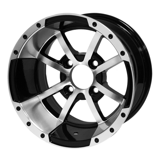 STEELENG 12″ Storm Trooper Machined/Black Wheel - Aluminum Alloy — single wheel product photo (SKU WH1231)