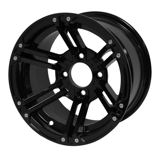 STEELENG 12″ Terminator Glossy Black Wheel - Aluminum Alloy — single wheel product photo (SKU WH1236)