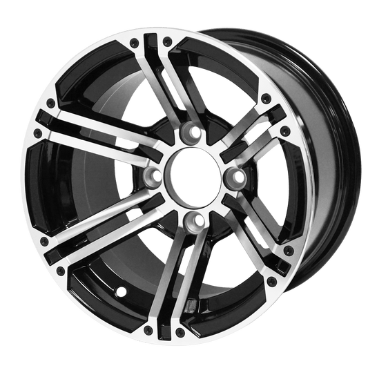 STEELENG 12″ Terminator Machined/Black Wheel - Aluminum Alloy — single wheel product photo (SKU WH1239)