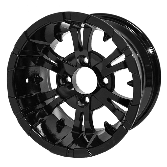STEELENG 12″ Vampire Glossy Black Wheel - Aluminum Alloy — single wheel product photo (SKU WH1242)