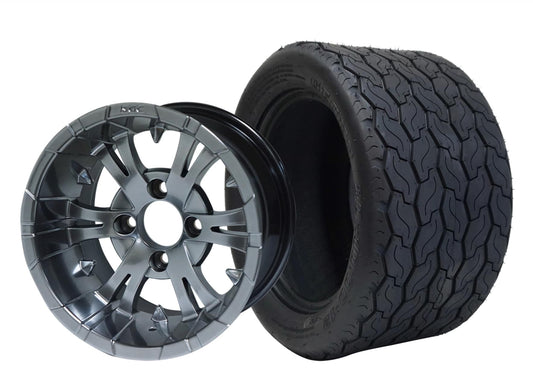 STEELENG 12″ Vampire Magnetic Wheel + 20x10-12 Gecko Street Tire Combo — mounted wheel+tire combo photo (WH1246+TR1201)