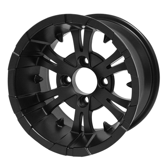 STEELENG 12″ Vampire Matte Black Wheel - Aluminum Alloy — single wheel product photo (SKU WH1247)
