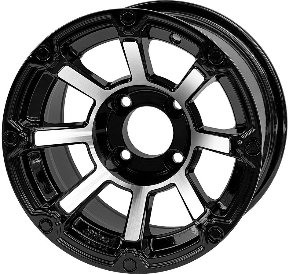 STEELENG 12″ Cyclops Machined/Black Wheel - Aluminum Alloy — single wheel product photo (SKU WH1260)