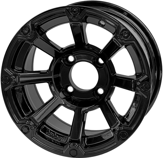 STEELENG 12″ Cyclops Glossy Black Wheel - Aluminum Alloy — single wheel product photo (SKU WH1261)