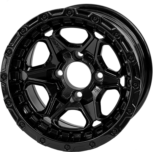 STEELENG 12″ Grizzly Glossy Black Wheel - Aluminum Alloy — single wheel product photo (SKU WH1264)